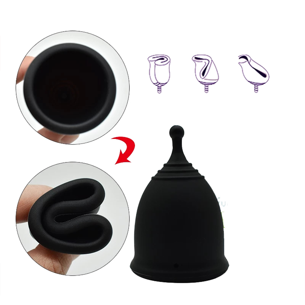 Imported Menstrual Cup Black Small Large Silicone Cups / Period Cup Silicone Feminine Care Female Fairy Hygiene.