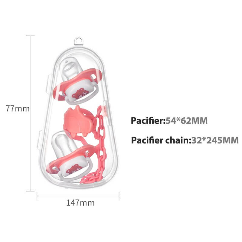 Baby Pacifier Set Silicone Nipples Chain Combination Baby Sleeping Pacifier With Storage Box.