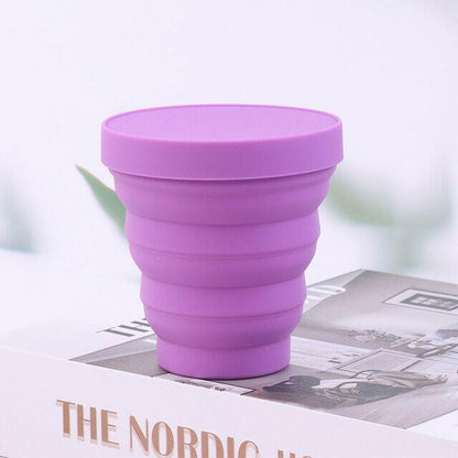 Collapsible/ Foldable Sterlizer Cup Microwavable Stationary, Makeup Brush Or Menstrual Period Cups Holder Carry Case BPA Free.