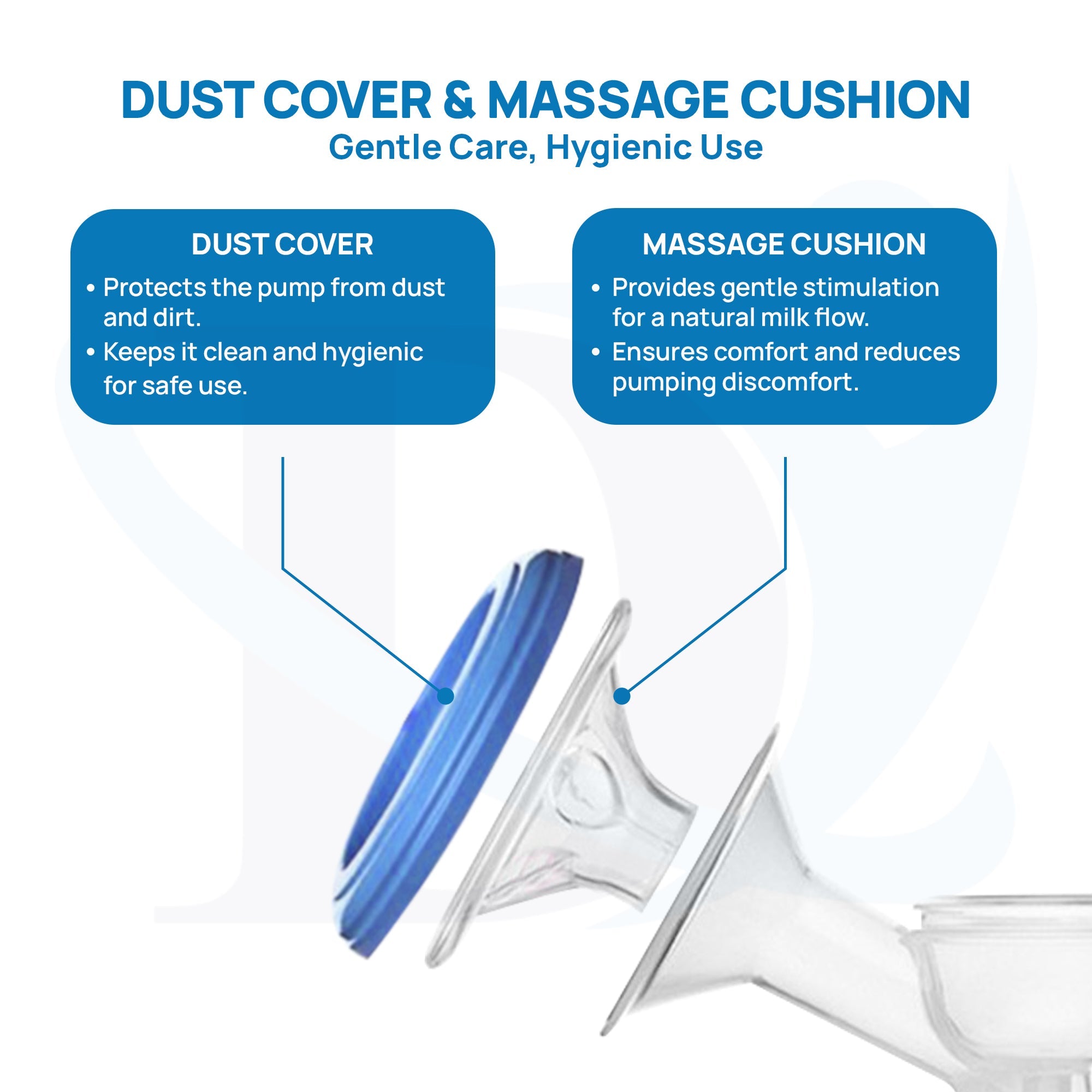 Manual Breast Pump with Protective Dust Cap and Soft Silicone Massage Cushion