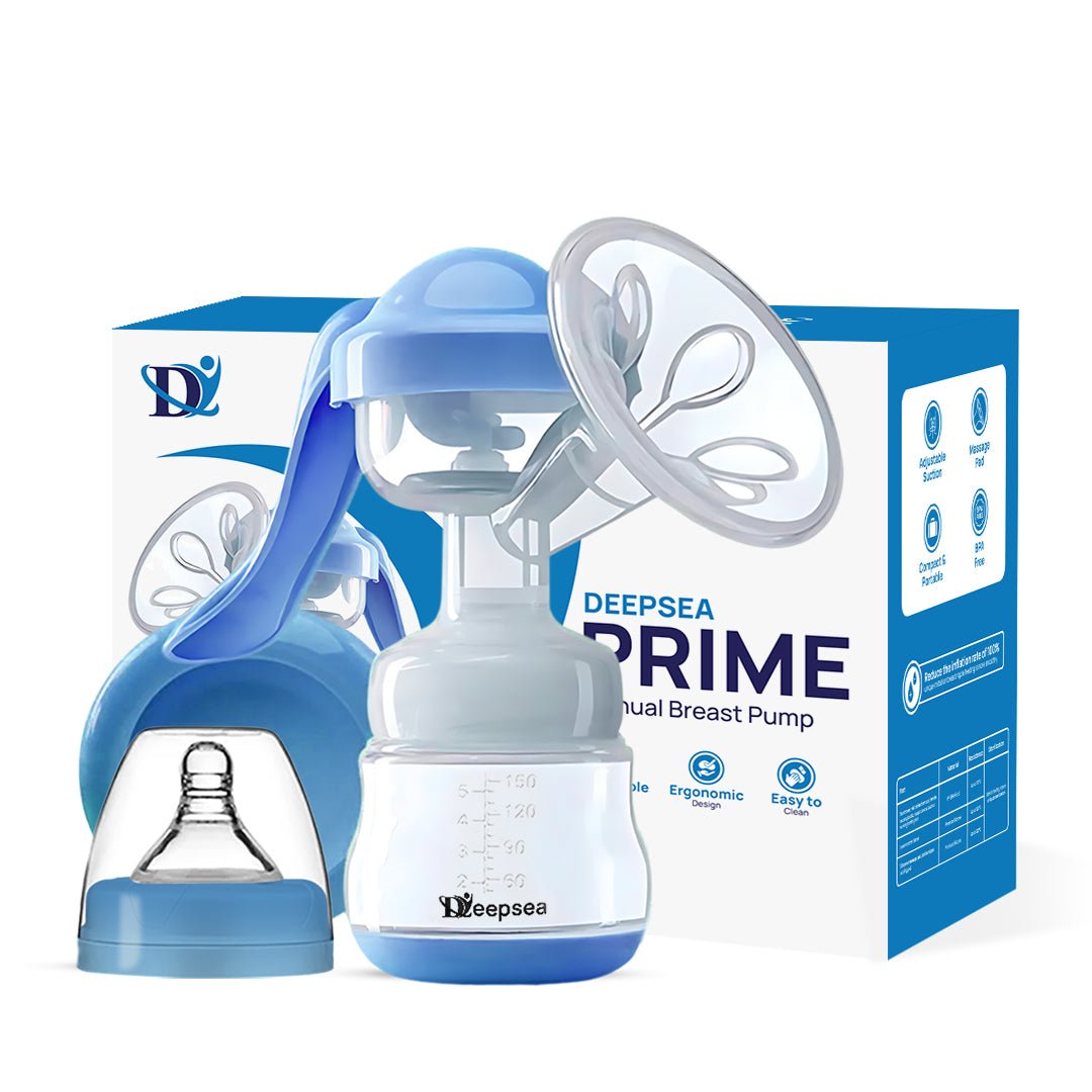 Deepsea Prime manual breast pump with packaging on a white background