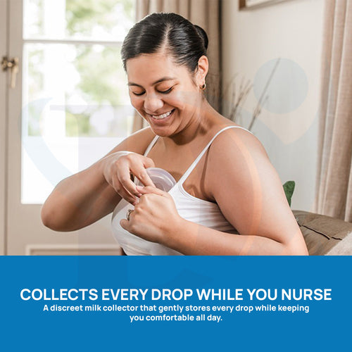 Mom Using Deepsea Silicone Breast Milk Collector for Hands-Free and Comfortable Milk Collection”