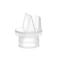 White silicone duckbill valve on a white background