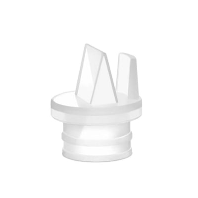 White silicone duckbill valve on a white background