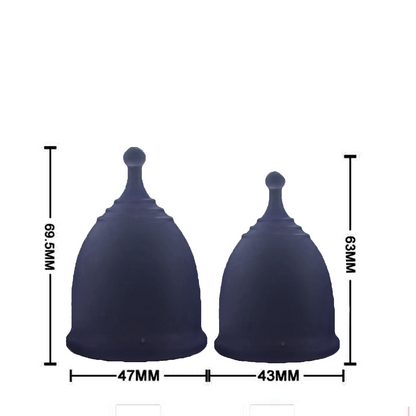 Imported Menstrual Cup Black Small Large Silicone Cups / Period Cup Silicone Feminine Care Female Fairy Hygiene.